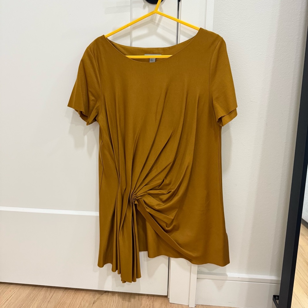 NWOT COS Mustard Yellow Asymmetrical Top Blouse XS